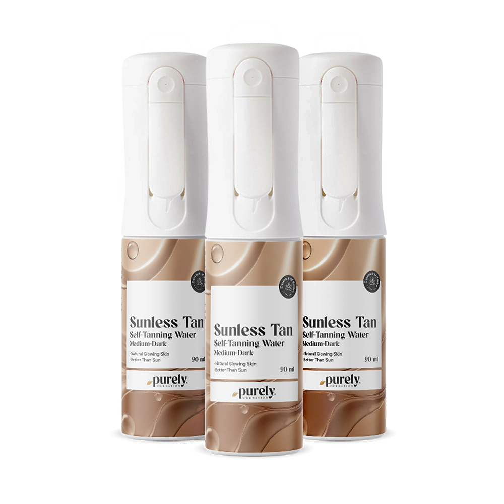 3x Sunless Tan – Self-Tanning Mist for The Body (Medium–Dark), total 270 ml